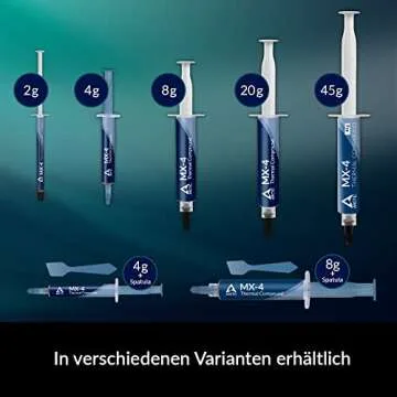 ARCTIC MX-4 (incl. Spatula, 4 g) - Premium Performance Thermal Paste for All Processors (CPU, GPU - PC), Very high Thermal Conductivity, Long Durability, Safe Application