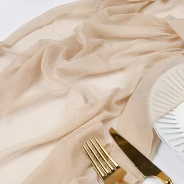 Champagne Gold Chiffon Table Runners Set for Elegant Events
