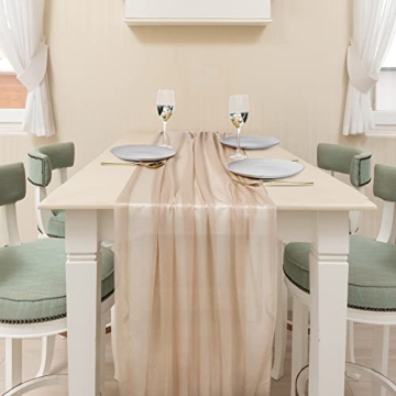 Champagne Gold Chiffon Table Runners Set for Elegant Events