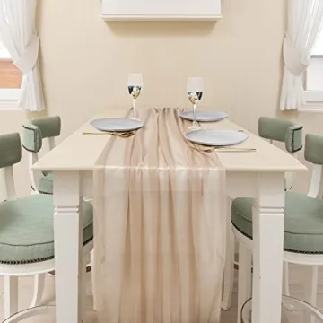 Champagne Gold Chiffon Table Runners Set for Elegant Events