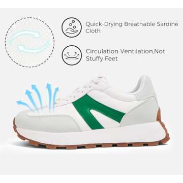 LUCKY STEP Women's Platform Fashion Sneakers Retro Classic Trainers Casual Lace-up Stylish Tennis Ru...