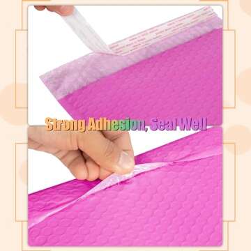 8.5x12 Inch Bubble Mailers 40 Pack, Self Seal Padded Envelopes for Small Business, Waterproof Shipping Bags, Hot Pink