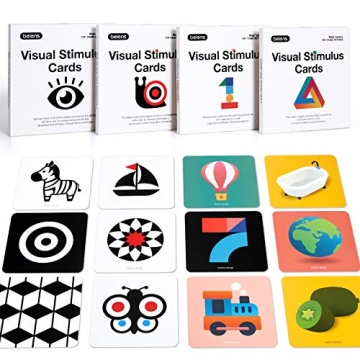 beiens High Contrast Baby Flashcards - Visual Stimulation Learning Cards for Infants