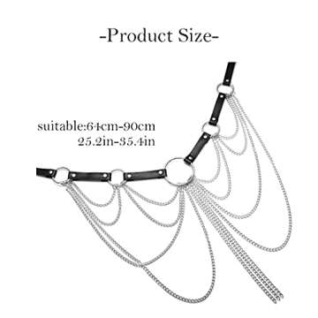 Nicute Punk Leather Belt Chains - Stylish Multilayered Goth Waist Accessory