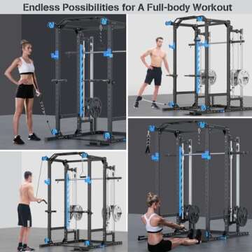 Versatile Home Power Cage with Smith and Cable System