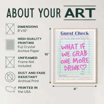 Funky Wall Art Decor | Vintage Retro Cocktail Prints