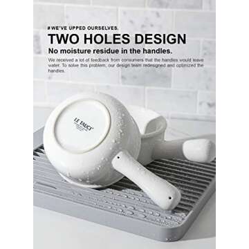 LE TAUCI French Onion Soup Bowls With Handles, 15 Ounce for Soup, Chili, Beef Stew, Set of 4, White