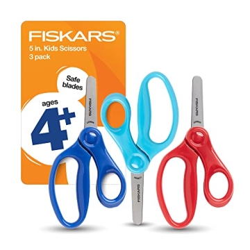 Fiskars Blunt-Tip Kids Scissors 3-Pack Safe Durable Crafting