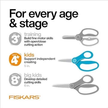 Fiskars Blunt-Tip Kids Scissors 3-Pack Safe Durable Crafting
