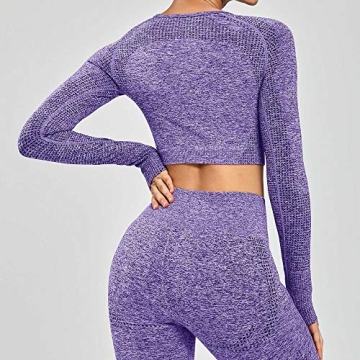 Aoxjox Long Sleeve Crop Tops - Stylish Workout Wear