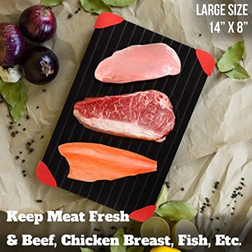 LOMUTY Quick Thaw Defrosting Tray for Quick Meat Thawing