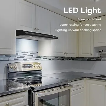 CIARRA 30" Black Under Cabinet Range Hood - Slim & Stylish