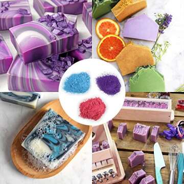 Mica Powder for Bath Bombs [0.18 oz 24 Bags], Cosmetic Grade Soap Making Colorant Pigments for Candle Making, Blush, Eye Shadow, Craft Projects, Nail Art, Resin Jewelry, Blush, Craft Projects