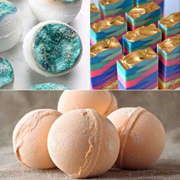 Mica Powder for Bath Bombs [0.18 oz 24 Bags], Cosmetic Grade Soap Making Colorant Pigments for Candle Making, Blush, Eye Shadow, Craft Projects, Nail Art, Resin Jewelry, Blush, Craft Projects