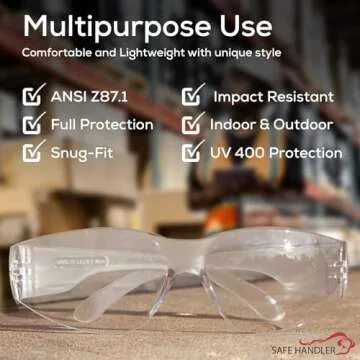 SAFE HANDLER Hyline Safety Glasses, Anti Fog, 144 Pack