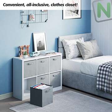 6 Cube Storage Organizer Set. Includes Six Fabric Storage Cubes Bins. Cube Shelves for Clothes, Storage and Toys. Perfect Dorm Room Essentials for Collage Students Guys, Boys or Girls