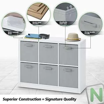 6 Cube Storage Organizer Set. Includes Six Fabric Storage Cubes Bins. Cube Shelves for Clothes, Storage and Toys. Perfect Dorm Room Essentials for Collage Students Guys, Boys or Girls