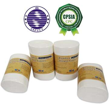 Rayon Unscent Diaper Liners- Fragance Free and Chlorine Free(4PK) 400 Count by BlueSnail（White）