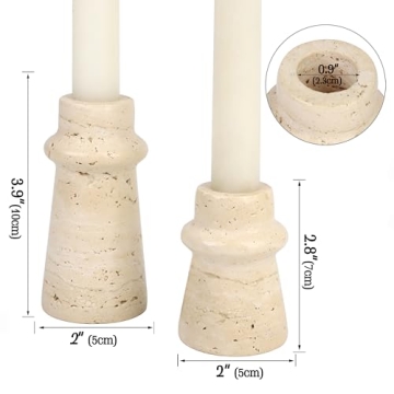 Vixdonos Natural Stone Candle Holders for Elegant Decor