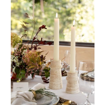 Vixdonos Natural Stone Candle Holders for Elegant Decor