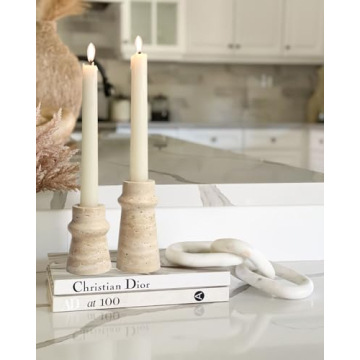 Vixdonos Natural Stone Candle Holders for Elegant Decor