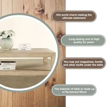 50 Inch Peking Grand Framed Coffee Table - Stylish Versatile Decor