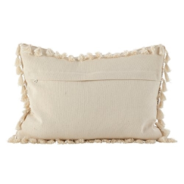 Stylish 14x20 Ivory Cotton Down Filled Throw Pillow