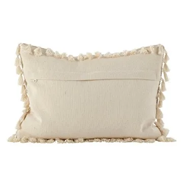 Stylish 14x20 Ivory Cotton Down Filled Throw Pillow