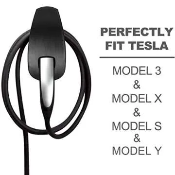 Charging Cable Organizer for Tesla,Wall Mount Connector Holder, Charger Cable Holder Adapter with Chassis Bracket,Compatible with Model 3/S/Y/X,Black