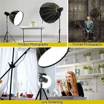 Glow EZ Lock 28" Deep Parabolic Quick Softbox, 16-Sided Parabolic Softbox Opens Up and Closes Down 'Umbrella' Style, this Bowens Mount Softbox with Quick Speedring Swap is an Ideal Speedlight Soft box