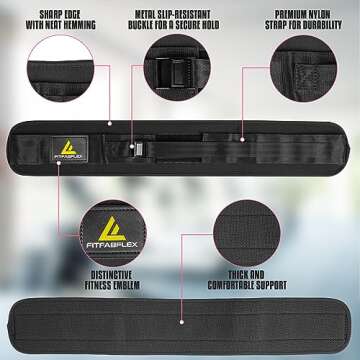 FITFABFLEX Exercise Hip Thrust Belt for Weights, Glute Workout Equipment, Adjustable Hip Thrust Belt for Dumbbells, Glute Trainer for Home Workouts with Extra Padding, Booty Builder