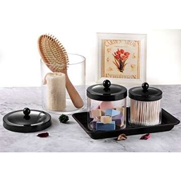 SheeChung Premium Quality Apothecary Jars - Clear Plastic Storage Jars with Rust Proof Stainless Ste...