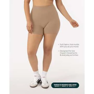 PAVOI ACTIVE Sculpting Shorts | High Waisted Butt Shaping 4" Women's Biker Low Impact Shorts | FlexFlow | X-Small, Sienna