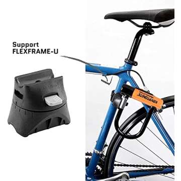 Kryptonite Transit FlexFrame-U Bracket Bike Lock Mount, Lightweight Mounting Bracket for Kryptonite U-Locks 13mm-16mm Shackles, Bicycle Attachment Accessory,Black