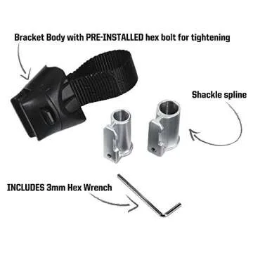 Kryptonite Transit FlexFrame-U Bracket Bike Lock Mount, Lightweight Mounting Bracket for Kryptonite U-Locks 13mm-16mm Shackles, Bicycle Attachment Accessory,Black