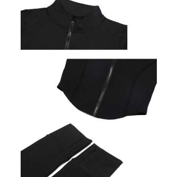 Tanming Women's Full Zip Seamless Workout Jacket - Stylish & Comfy