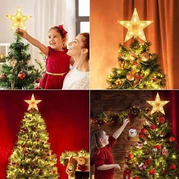 Lighted Star Tree Topper with Replaceable Bulbs for Christmas