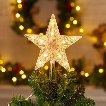 Lighted Star Tree Topper with Replaceable Bulbs for Christmas