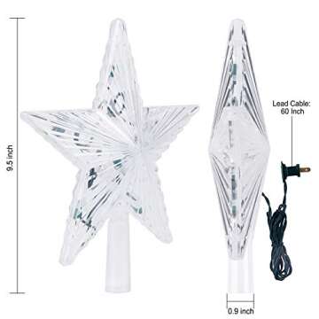 Lighted Star Tree Topper with Replaceable Bulbs for Christmas