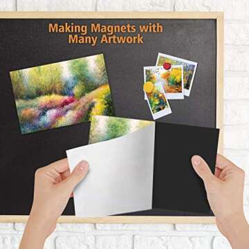 Magicfly Adhesive Magnet Sheets 4 x 6 Inch, 15 Pack Flexible Magnetic Sheets with Adhesive Backing for Photos, Crafts and Die Storage, Easy Peel & Stick