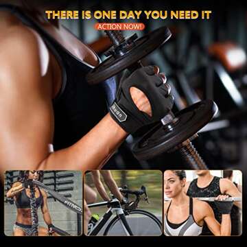 ihuan New Breathable Workout Gloves for Women & Men - No More Sweaty & Full Palm Protection Gym Exer...