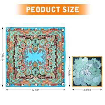 53” Large Head Scarf for Women - Silk Satin Scarf for Hair Wrapping at Night Bandana Square Scarf ...