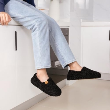 Cozy Memory Foam Slippers for Women, Black