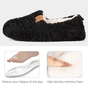 Cozy Memory Foam Slippers for Women, Black