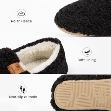 Cozy Memory Foam Slippers for Women, Black