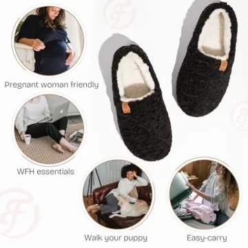 Cozy Memory Foam Slippers for Women, Black