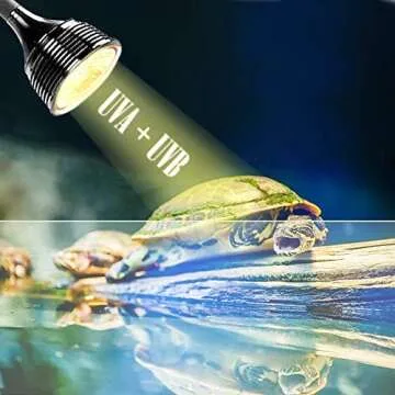 Reptile Turtle Light LED UVA + UVB Sun Lamp with Flexible Clamp Lamp Holder for Reptiles Amphibian Lizard Turtle Snake Tortoises Bearded Dragons Chameleon Lizard(Lamp Bulb Include)