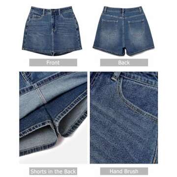 LOLILRSD Women's High Waisted Denim Mini Skort with Pockets