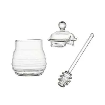 Mkono 9oz Glass Honey Jar with Dipper and Lid