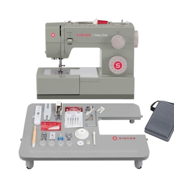 SINGER Heavy Duty Holiday Bundle - 4452 Heavy Duty Sewing Machine with Extension Table & 2 Presser F...
